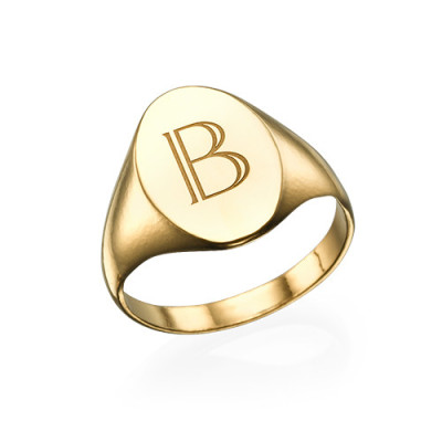 Initial Signet Ring - 18ct Gold