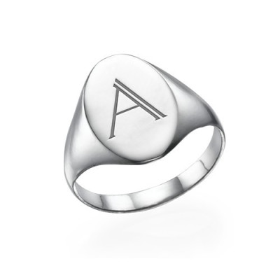 Initial Signet Ring in Sterling Silver