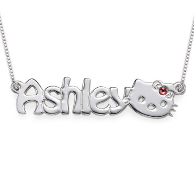 Kitten Nameplate Necklace for Girls