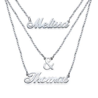 Layered Name Necklace in Sterling Silver