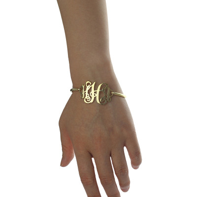 18ct Gold Monogram Initial Bracelet 1.25 Inch