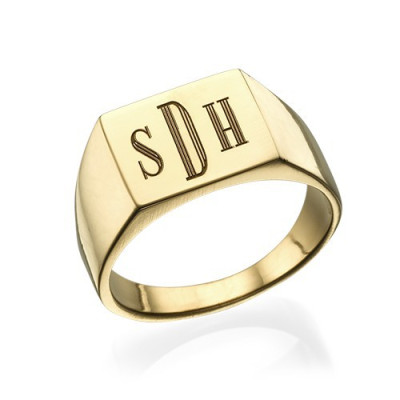 Monogrammed Signet Ring - 18ct Gold