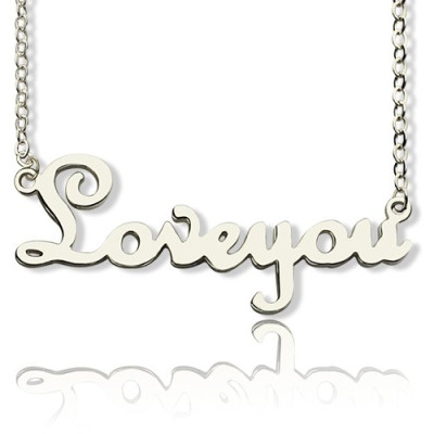 Personalized Sterling Silver Cursive Name Necklace