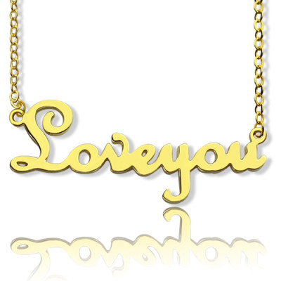 Personalized Cursive Name Necklace 18ct Gold