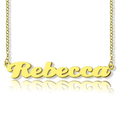 Personalized 18ct Gold Silver Puff Font Name Necklace