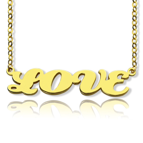 Gold Plated Capital Name Necklace Personalized