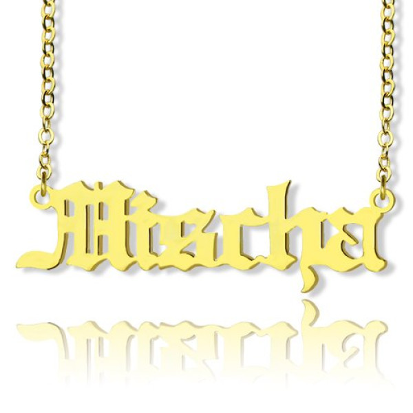 Old English Name Necklace 18ct Gold