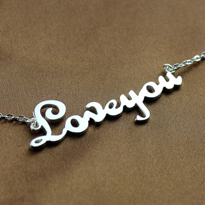 Personalized Sterling Silver Cursive Name Necklace