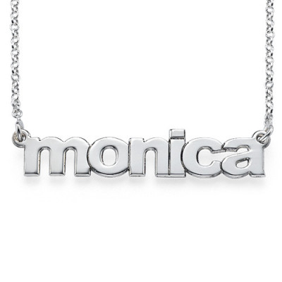 Nameplate Necklace in Lowercase Font