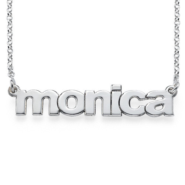 Nameplate Necklace in Lowercase Font