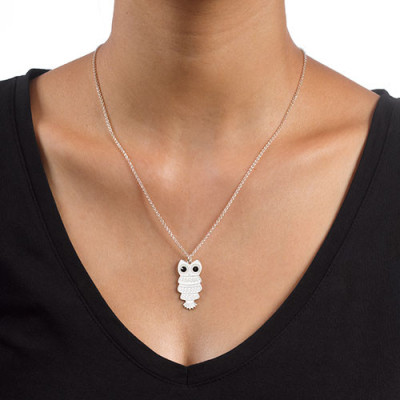 Owl Necklace with Back Engraving
