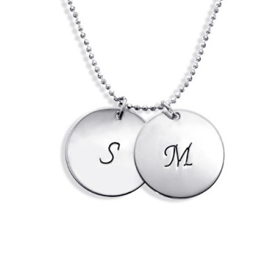 Personalized Sterling Silver Disc Pendant Necklace