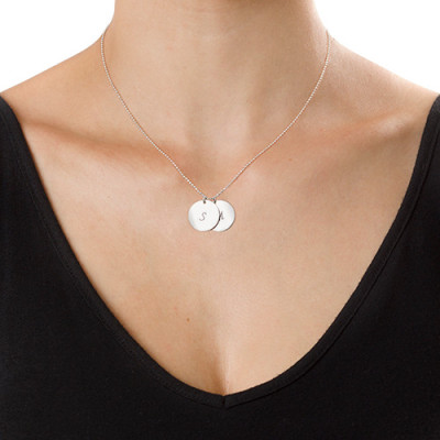 Personalized Sterling Silver Disc Pendant Necklace
