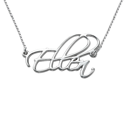 Personalized Silver Script Necklace