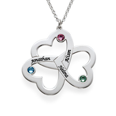 Personalized Triple Heart Necklace