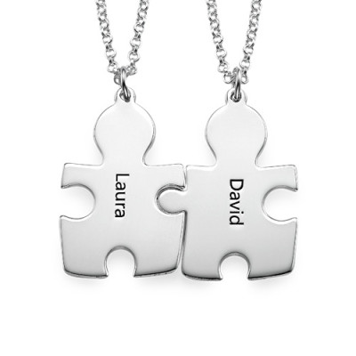 Personalized Silver Puzzle Necklace