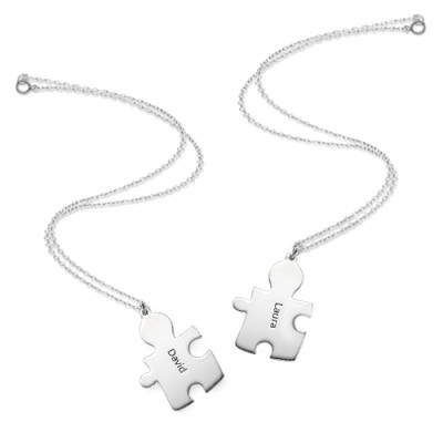 Personalized Silver Puzzle Necklace