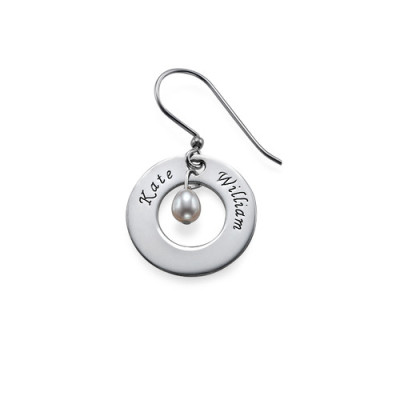 Personalized Earrings with Two Names  Birthstone 