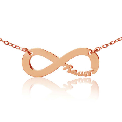 Rose Gold Plated Infinity Necklace Cut Out Name