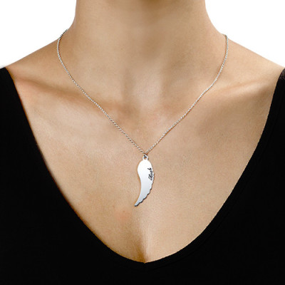 Set of Two Sterling Silver Angel Wings Necklace