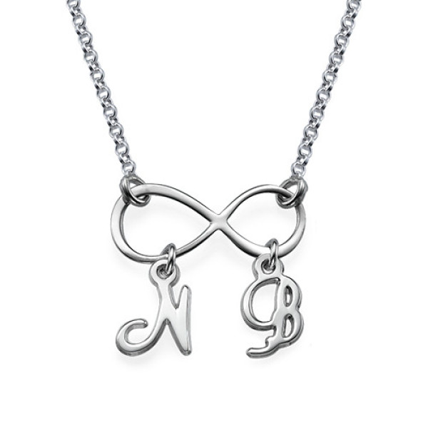 Sterling Silver Infinity Necklace with Initials