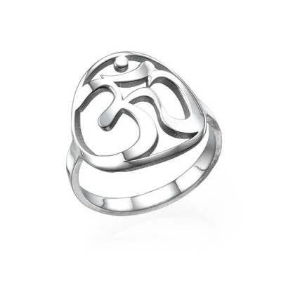 Sterling Silver Om Ring
