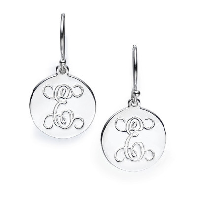 Sterling Silver Personalized Initial Earrings