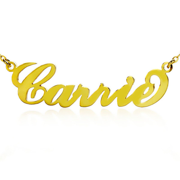 Personalized Carrie Name Necklace Solid Gold 18ct