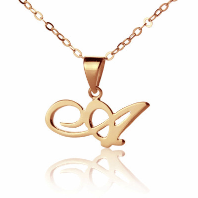 Personalized Madonna Style Initial Necklace 18ct Solid Rose Gold