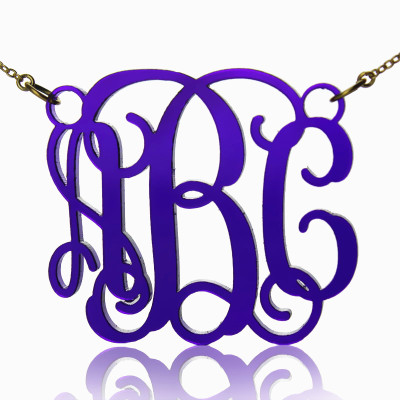 Personalized Cut Out Acrylic Monogram Necklace