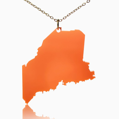 Acrylic Maine State Necklace America Map Necklace