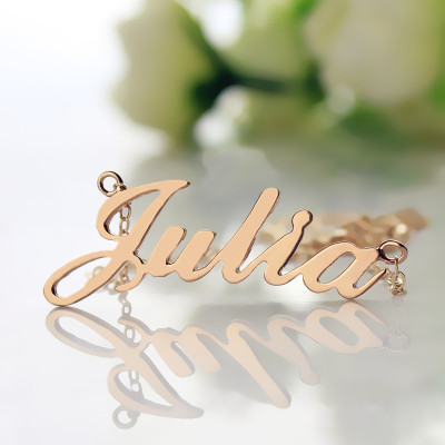 Solid Rose Gold Plated Julia Style Name Necklace