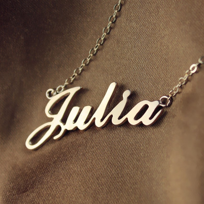 Solid Rose Gold Plated Julia Style Name Necklace