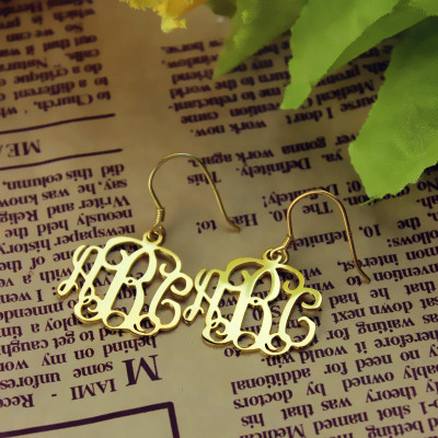 18ct Solid Gold Personalized Monogram Earring
