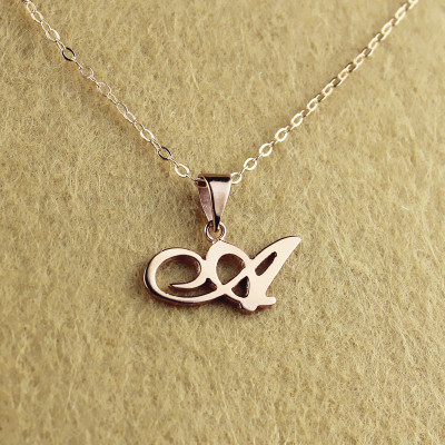 Personalized Madonna Style Initial Necklace 18ct Solid Rose Gold