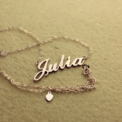 Solid Rose Gold Plated Julia Style Name Necklace