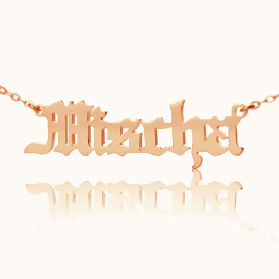Mischa Barton Style Old English Font Name Necklace 