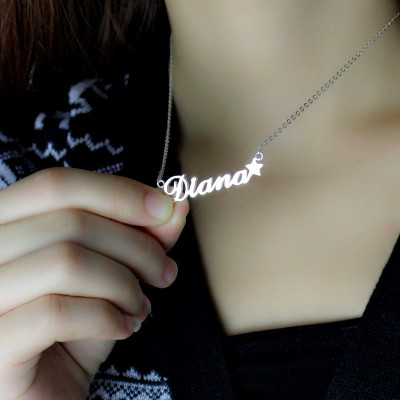 Personalized Letter Necklace Name Necklace Sterling Silver