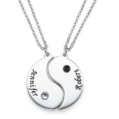 Yin Yang Necklace for Couples Engraved