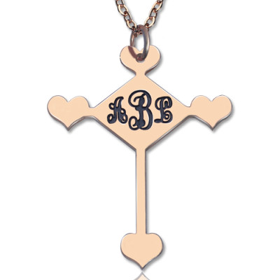 Custom  Cross Monogram Necklace