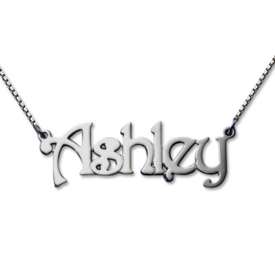 Harrington Style Sterling Silver Name Necklace