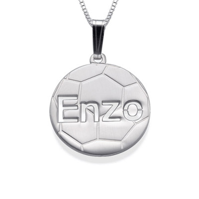 Sterling Silver Personlised Football Pendant