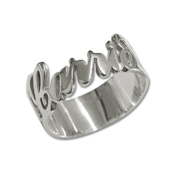 Personalized Silver Cut Out Ring