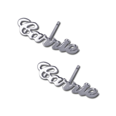 Sterling Silver Personalized Name Stud Earring (PAIR)