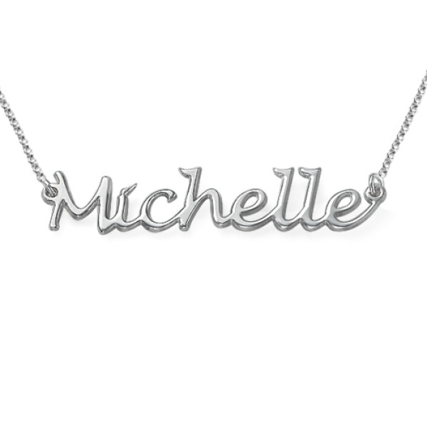 Silver Handwritten Name Necklace