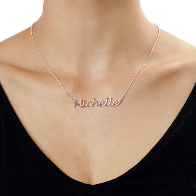 Silver Handwritten Name Necklace