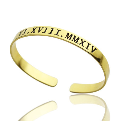 Personalized Roman Numeral Bracelet 18ct Gold