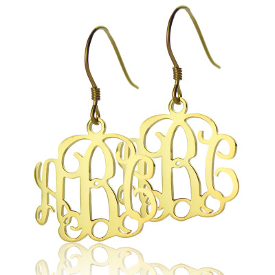18ct Gold Monogram Earrings
