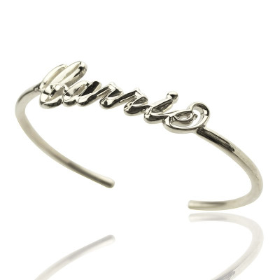 Personalized Sterling Silver Name Bangle Bracelet