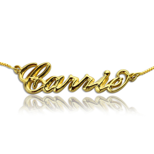 Personalized 3D Carrie Name Necklace 18ct Gold Plating